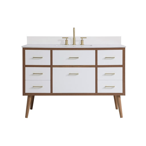 Elegant Kitchen/Bath Boise 48" Bathroom Vanity, White/Backsplash - VF41048WH-BS