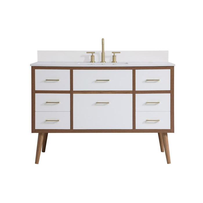 Elegant Kitchen/Bath Boise 48" Bathroom Vanity, White/Backsplash - VF41048WH-BS