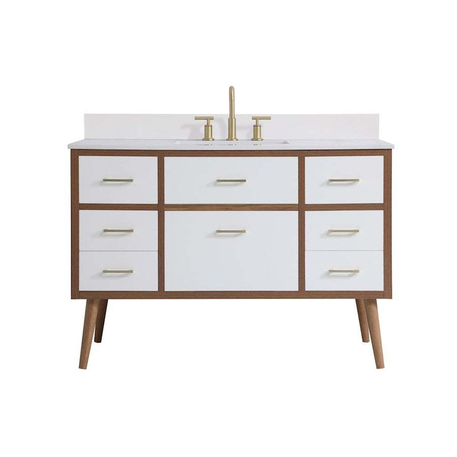 Elegant Kitchen/Bath Boise 48" Bathroom Vanity, White/Backsplash - VF41048WH-BS