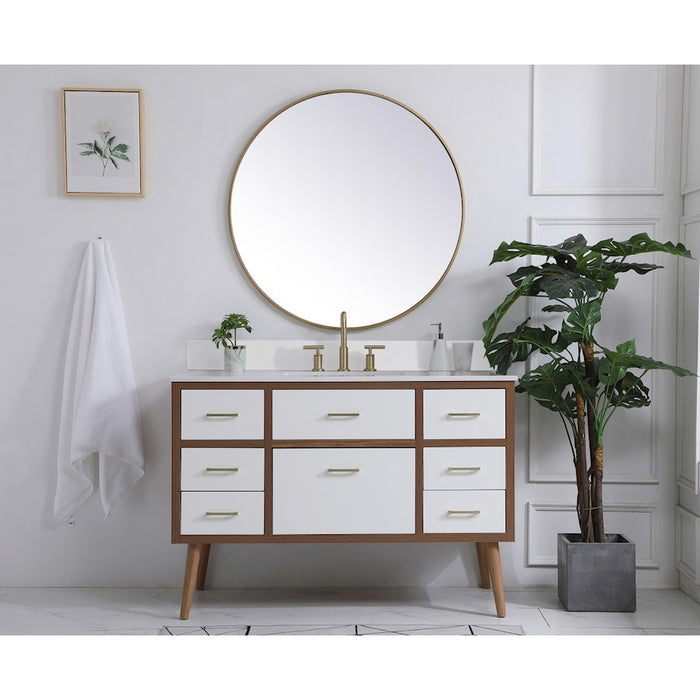 Elegant Kitchen/Bath Boise 48" Bathroom Vanity, White/Backsplash