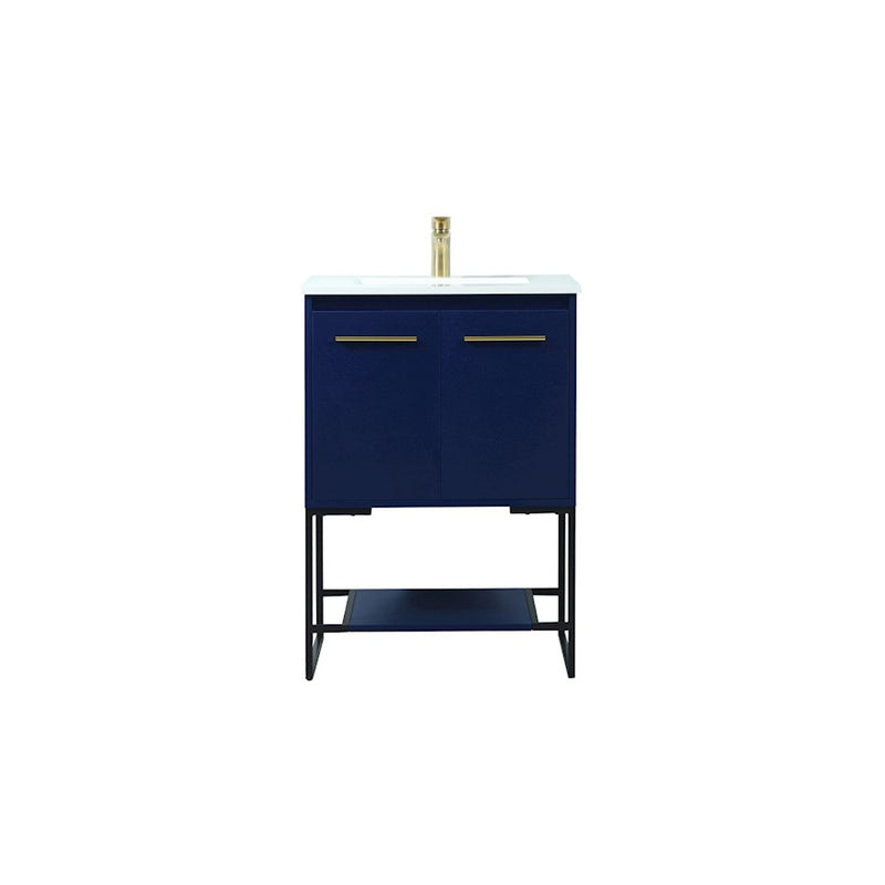 Elegant Kitchen/Bath Sloane 24" Single Bathroom Vanity, Blue - VF42524MBL