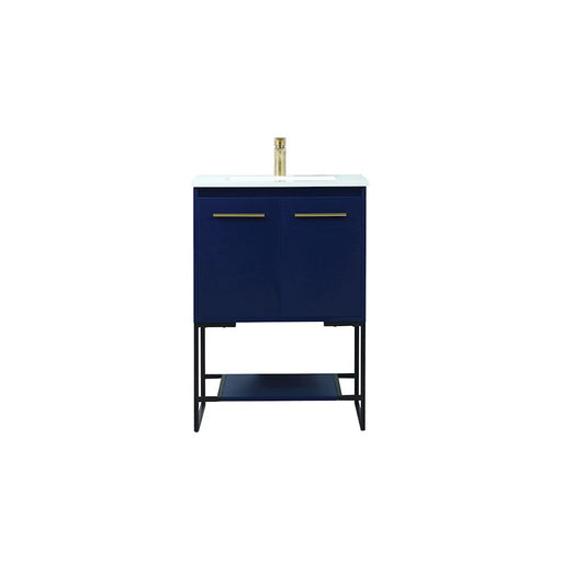 Elegant Kitchen/Bath Sloane 24" Single Bathroom Vanity, Blue - VF42524MBL