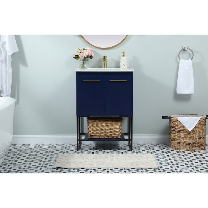Elegant Kitchen/Bath Sloane 24" Single Bathroom Vanity, Blue