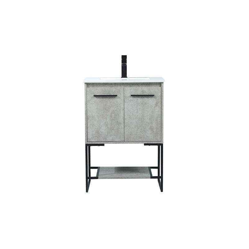 Elegant Sloane 24" Single Bathroom Vanity, Concrete Grey - VF42524MCG