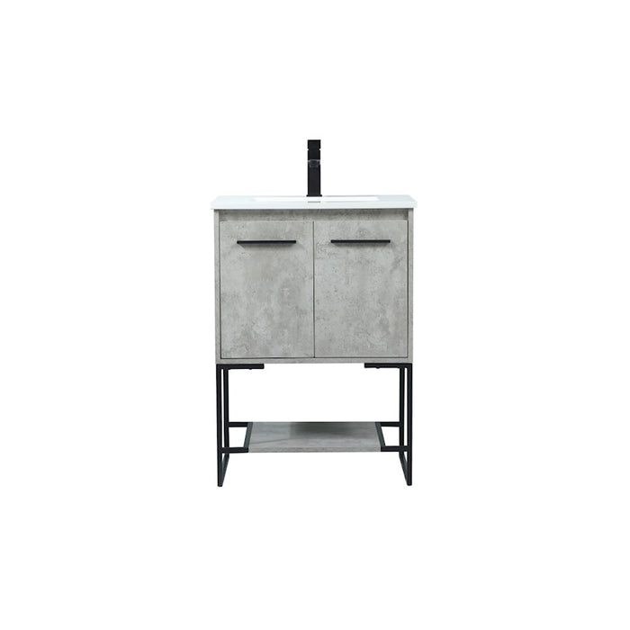 Elegant Sloane 24" Single Bathroom Vanity, Concrete Grey - VF42524MCG