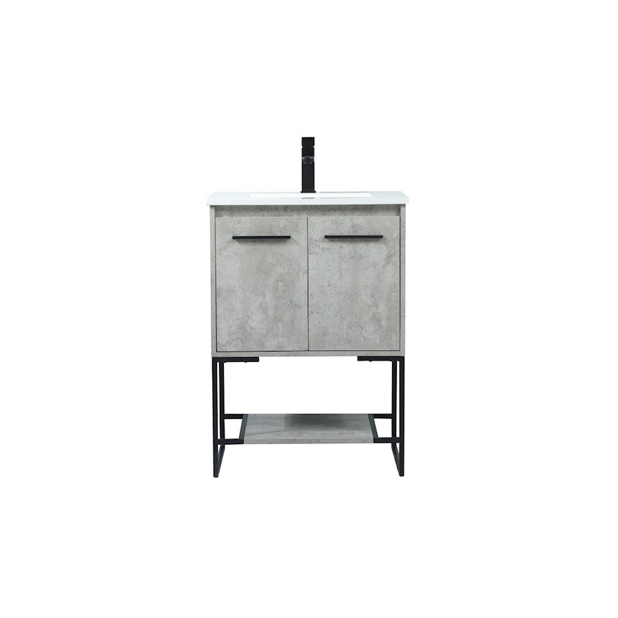Elegant Sloane 24" Single Bathroom Vanity, Concrete Grey - VF42524MCG
