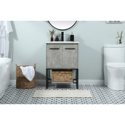 Elegant Sloane 24" Single Bathroom Vanity, Concrete Grey