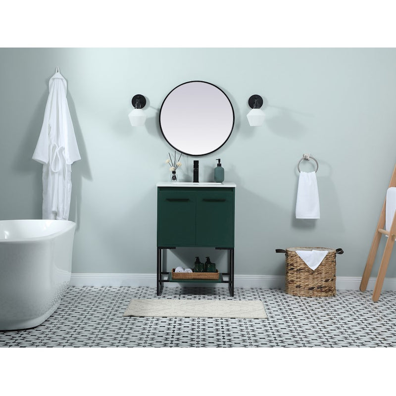 Elegant Sloane 24" Single Bathroom Vanity, Concrete Grey
