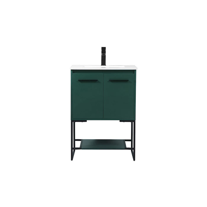 Elegant Kitchen/Bath Sloane 24" Single Bathroom Vanity, Green - VF42524MGN