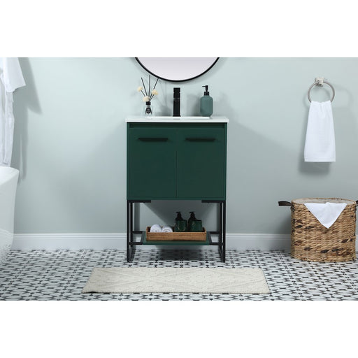 Elegant Kitchen/Bath Sloane 24" Single Bathroom Vanity, Green
