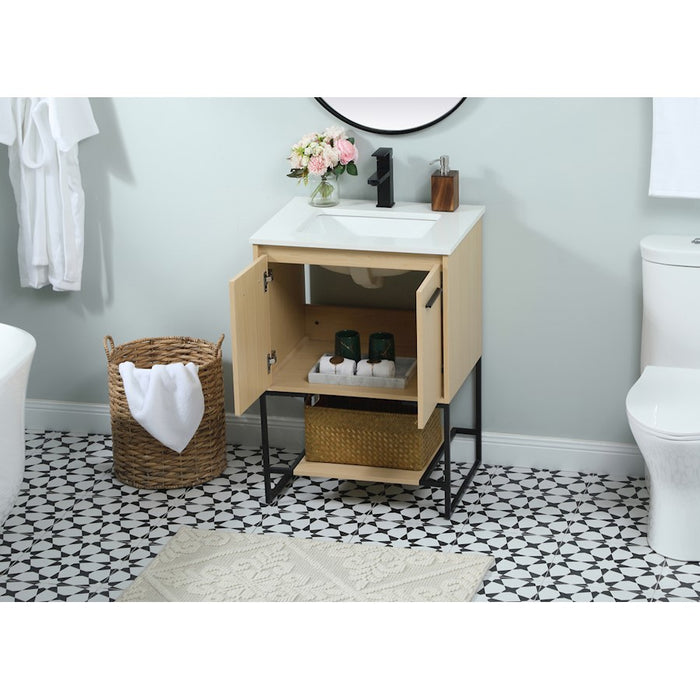 Elegant Kitchen/Bath Sloane 24" Single Bathroom Vanity, Maple