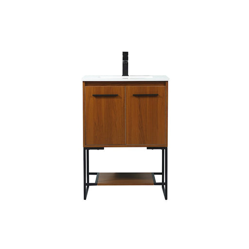 Elegant Kitchen/Bath Sloane 24" Single Bathroom Vanity, Teak - VF42524MTK