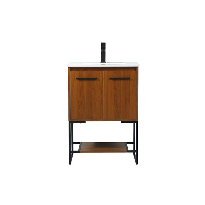 Elegant Kitchen/Bath Sloane 24" Single Bathroom Vanity, Teak - VF42524MTK