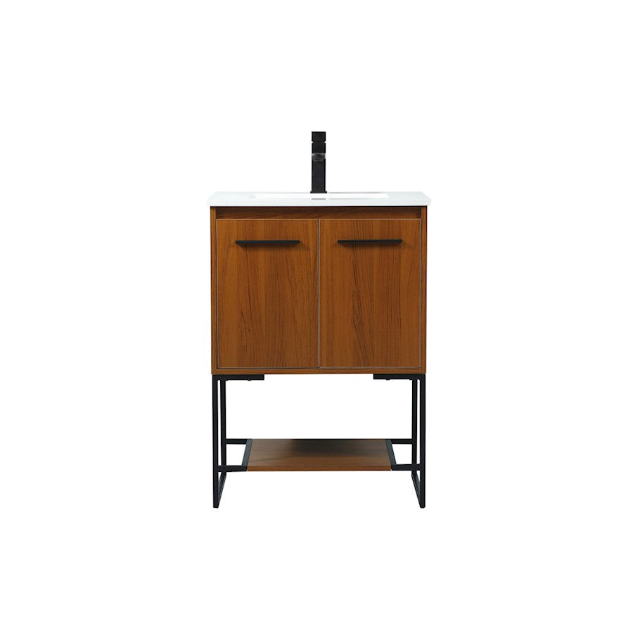 Elegant Kitchen/Bath Sloane 24" Single Bathroom Vanity, Teak - VF42524MTK