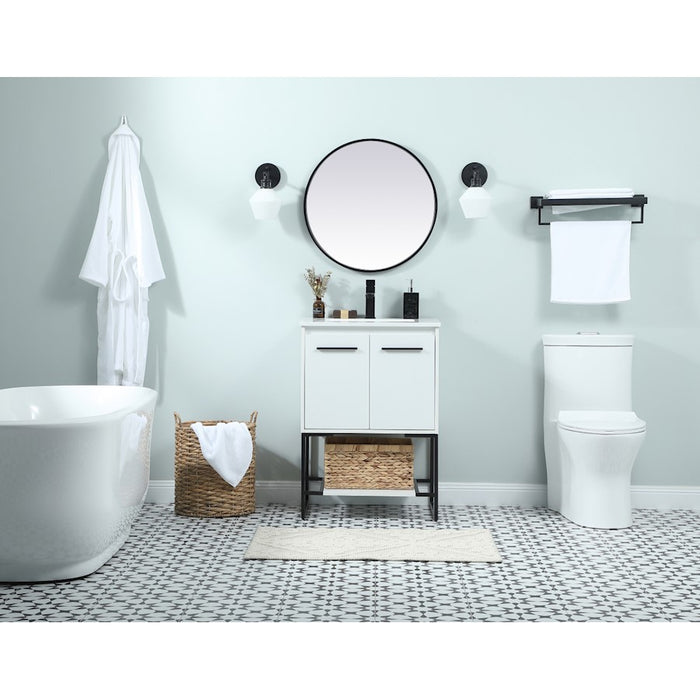 Elegant Kitchen/Bath Sloane 24" Single Bathroom Vanity, Teak