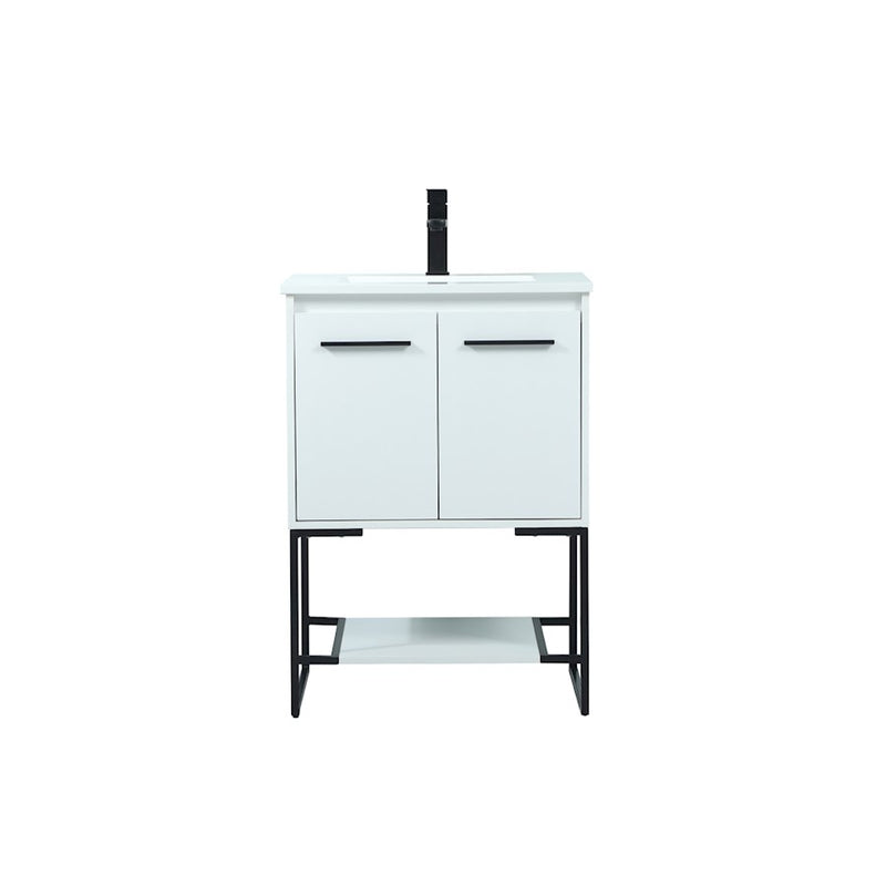Elegant Kitchen/Bath Sloane 24" Single Bathroom Vanity, White - VF42524MWH