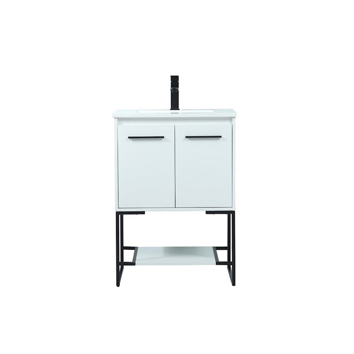 Elegant Kitchen/Bath Sloane 24" Single Bathroom Vanity, White - VF42524MWH