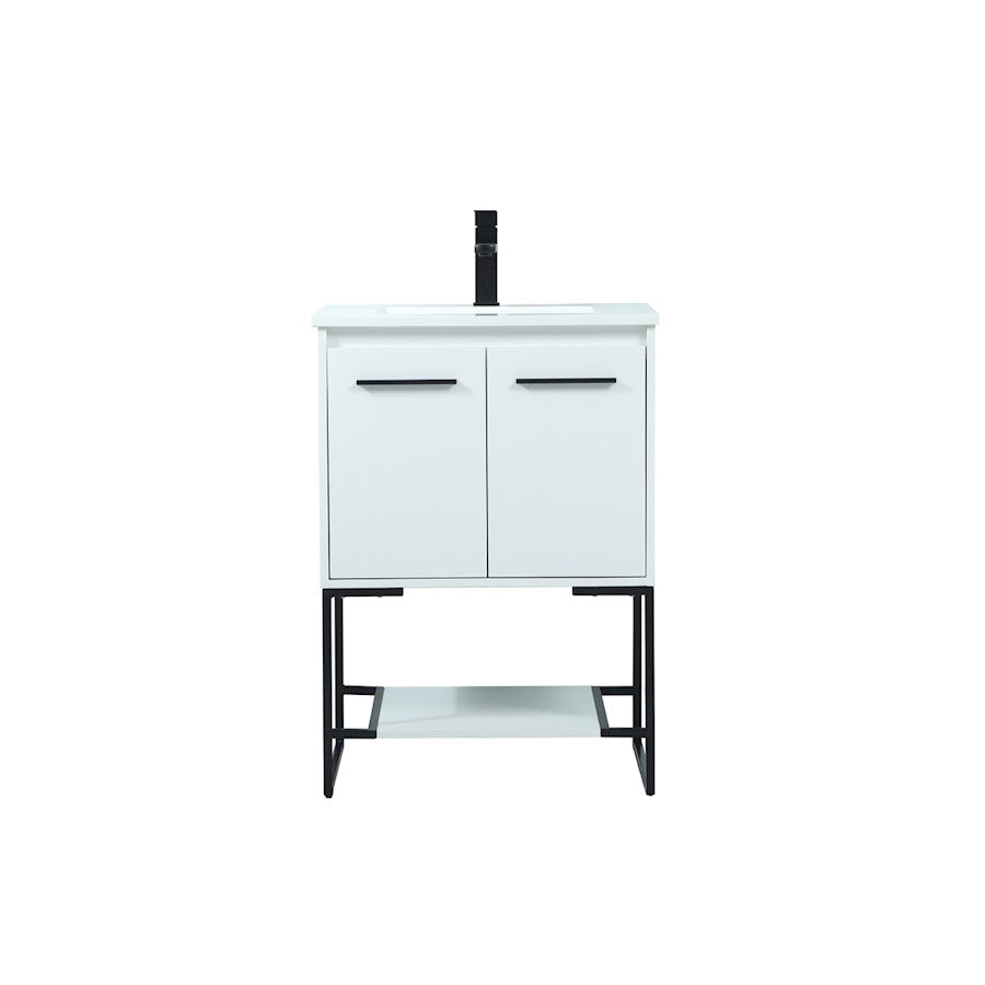 Elegant Kitchen/Bath Sloane 24" Single Bathroom Vanity, White - VF42524MWH