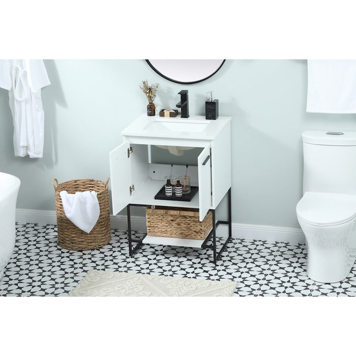 Elegant Kitchen/Bath Sloane 24" Single Bathroom Vanity, White