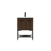Elegant Kitchen/Bath Sloane 24" Single Bathroom Vanity, Walnut - VF42524MWT