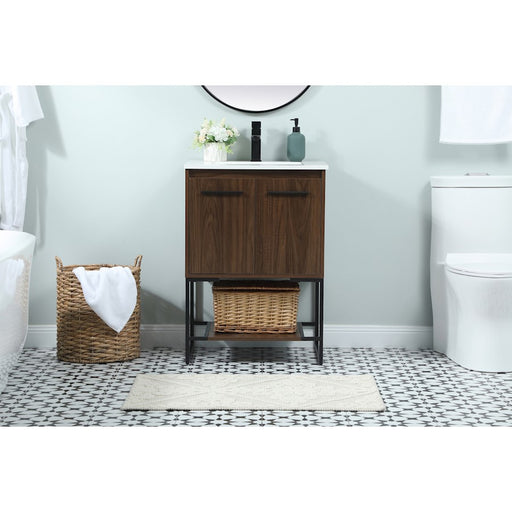 Elegant Kitchen/Bath Sloane 24" Single Bathroom Vanity, Walnut
