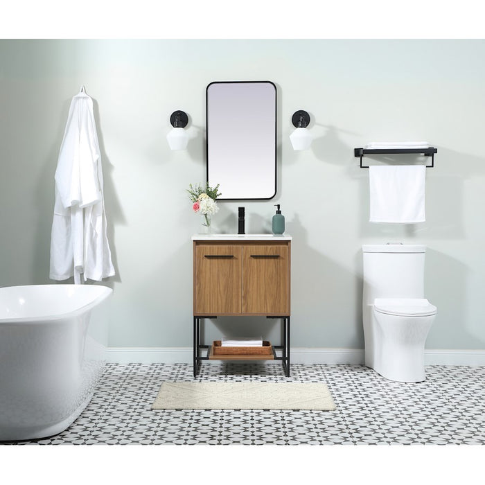 Elegant Kitchen/Bath Sloane 24" Single Bathroom Vanity, Walnut