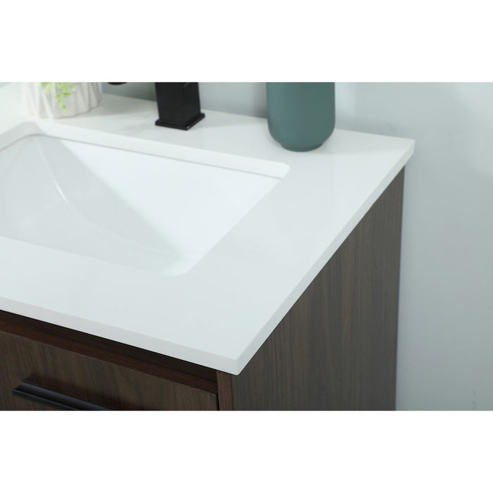 Elegant Kitchen/Bath Sloane 24" Single Bathroom Vanity, Walnut