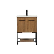 Elegant Kitchen/Bath Sloane 24" Single Bathroom Vanity, Walnut Brown - VF42524WB