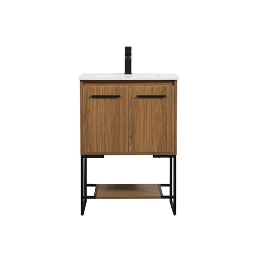 Elegant Kitchen/Bath Sloane 24" Single Bathroom Vanity, Walnut Brown - VF42524WB