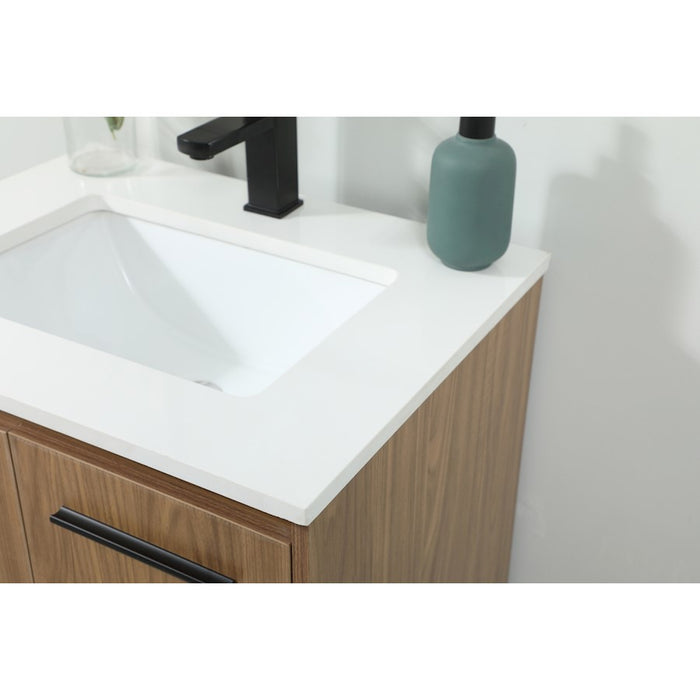 Elegant Kitchen/Bath Sloane 24" Single Bathroom Vanity, Walnut Brown