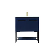 Elegant Kitchen/Bath Sloane 30" Single Bathroom Vanity, Blue - VF42530MBL