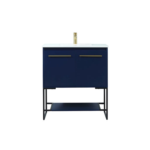Elegant Kitchen/Bath Sloane 30" Single Bathroom Vanity, Blue - VF42530MBL