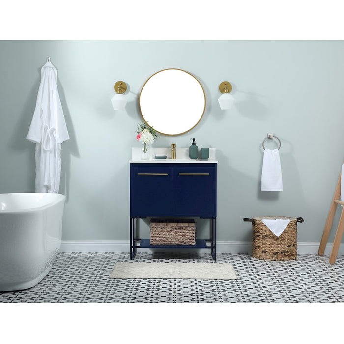 Elegant Kitchen/Bath Sloane 30" Single Bathroom Vanity, Blue