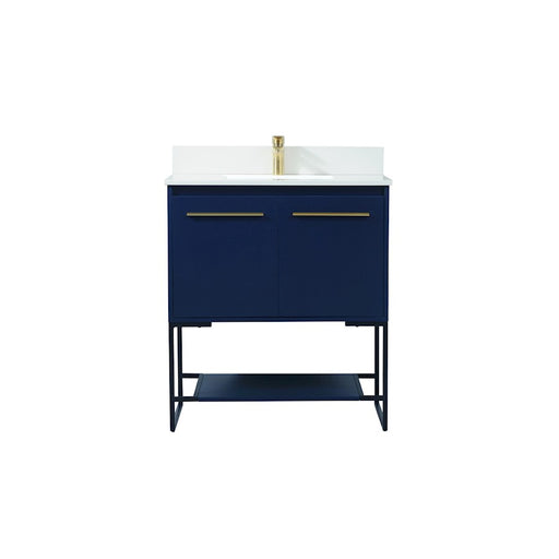 Elegant Sloane 30" Single Bathroom Vanity, Blue/Backsplash - VF42530MBL-BS