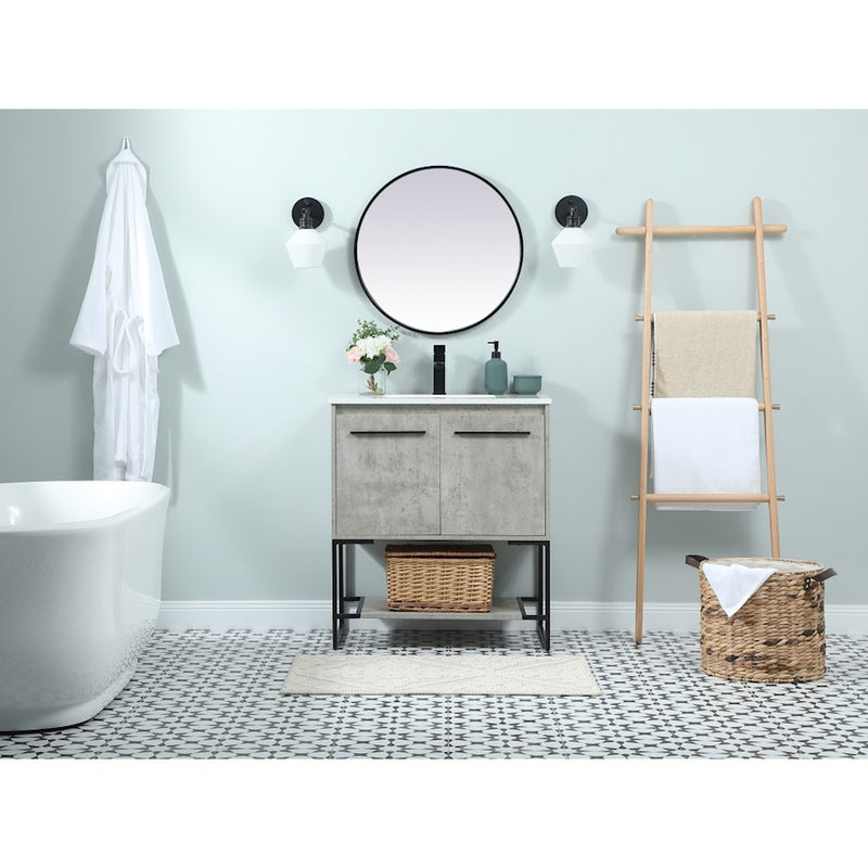 Elegant Sloane 30" Single Bathroom Vanity, Blue/Backsplash