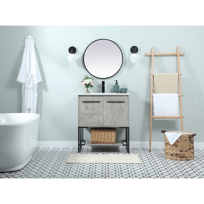 Elegant Sloane 30" Single Bathroom Vanity, Blue/Backsplash
