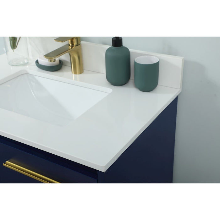 Elegant Sloane 30" Single Bathroom Vanity, Blue/Backsplash