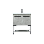 Elegant Sloane 30" Single Bathroom Vanity, Concrete Grey - VF42530MCG
