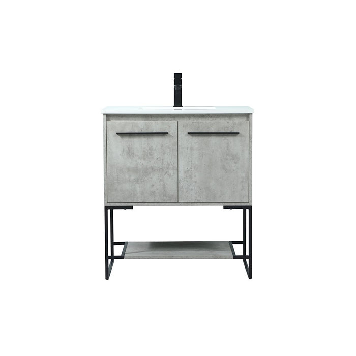 Elegant Sloane 30" Single Bathroom Vanity, Concrete Grey - VF42530MCG