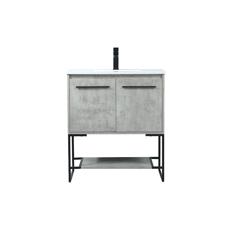 Elegant Sloane 30" Single Bathroom Vanity, Concrete Grey - VF42530MCG