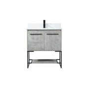 Elegant Sloane 30" Single Vanity, Concrete Grey/Backsplash - VF42530MCG-BS