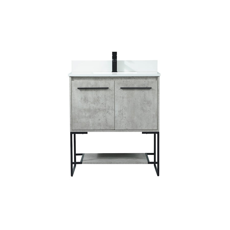 Elegant Sloane 30" Single Vanity, Concrete Grey/Backsplash - VF42530MCG-BS