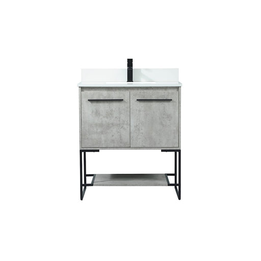 Elegant Sloane 30" Single Vanity, Concrete Grey/Backsplash - VF42530MCG-BS