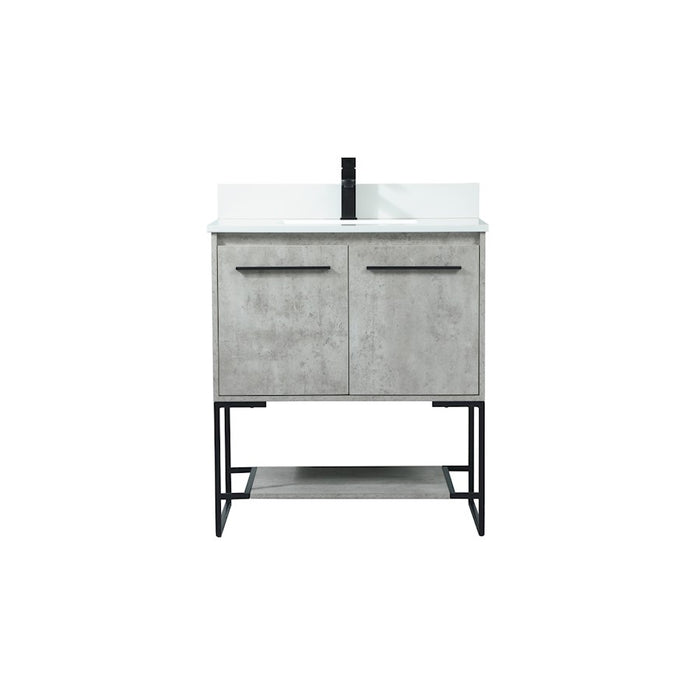 Elegant Sloane 30" Single Vanity, Concrete Grey/Backsplash - VF42530MCG-BS