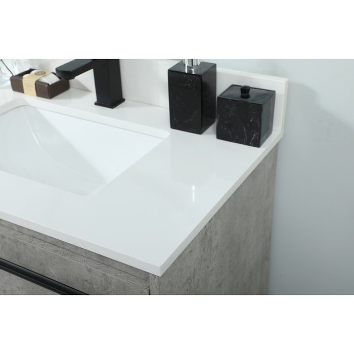 Elegant Sloane 30" Single Vanity, Concrete Grey/Backsplash