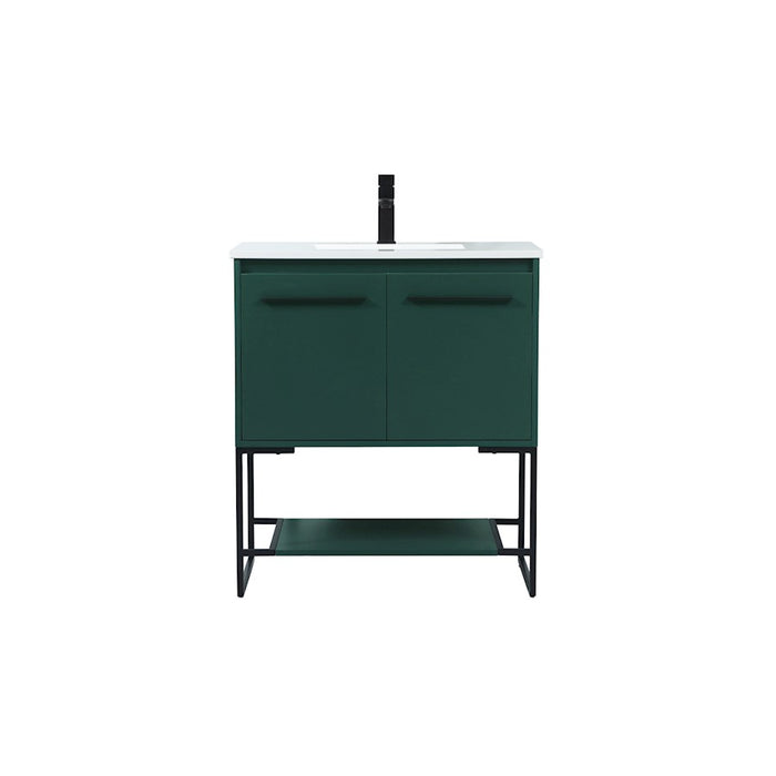 Elegant Kitchen/Bath Sloane 30" Single Bathroom Vanity, Green - VF42530MGN