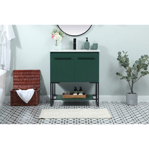 Elegant Kitchen/Bath Sloane 30" Single Bathroom Vanity, Green