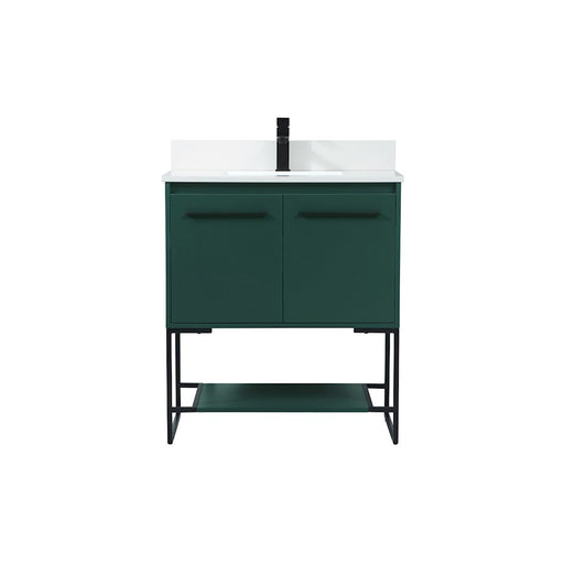 Elegant Sloane 30" Single Bathroom Vanity, Green/Backsplash - VF42530MGN-BS