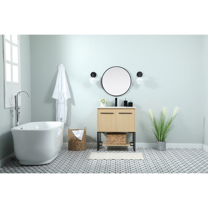 Elegant Sloane 30" Single Bathroom Vanity, Green/Backsplash