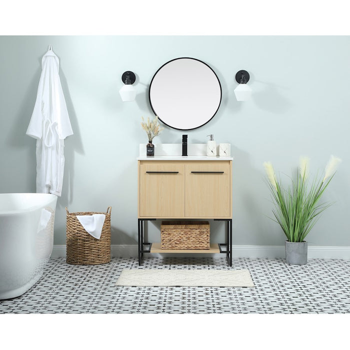 Elegant Kitchen/Bath Sloane 30" Single Bathroom Vanity, Maple